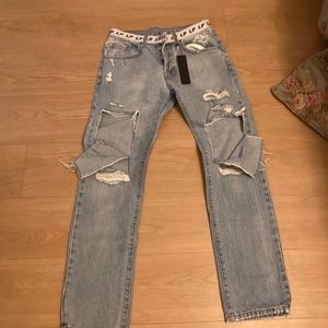 LF ripped jeans. Brand new with Tags… button up….Motorsport